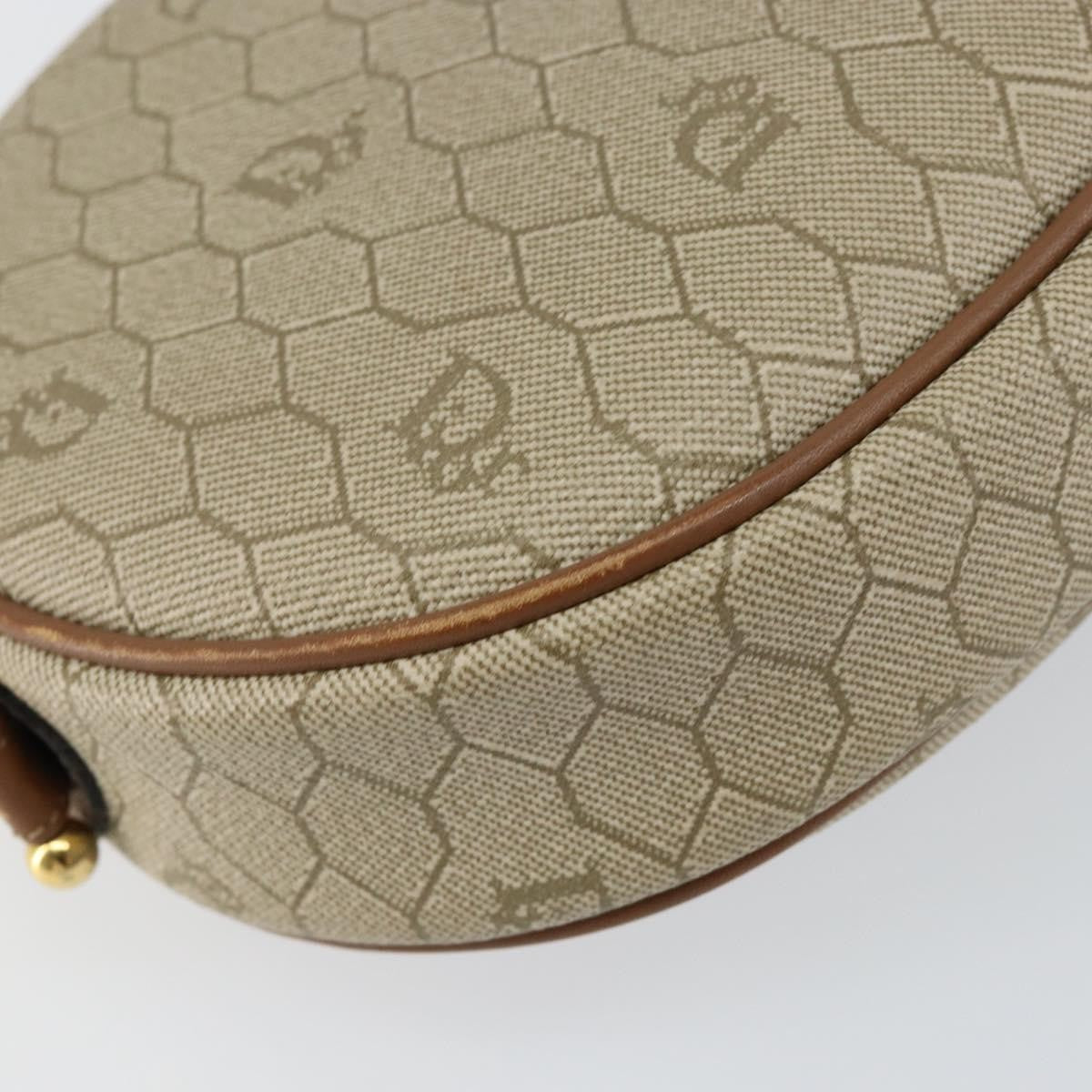 Christian Dior Vintage Honeycomb Shoulder Bag Canvas, BEIGE, CANVAS, Shoulder bag