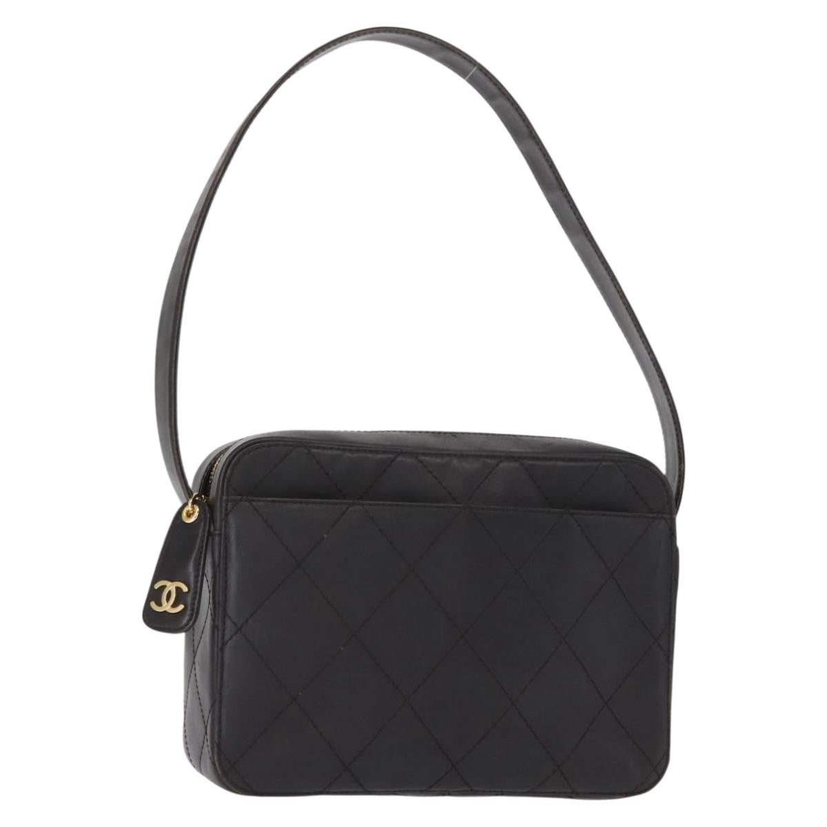 Chanel Vintage Front Pocket Camera Shoulder Bag Leather, BROWN, LEATHER, Shoulder bag