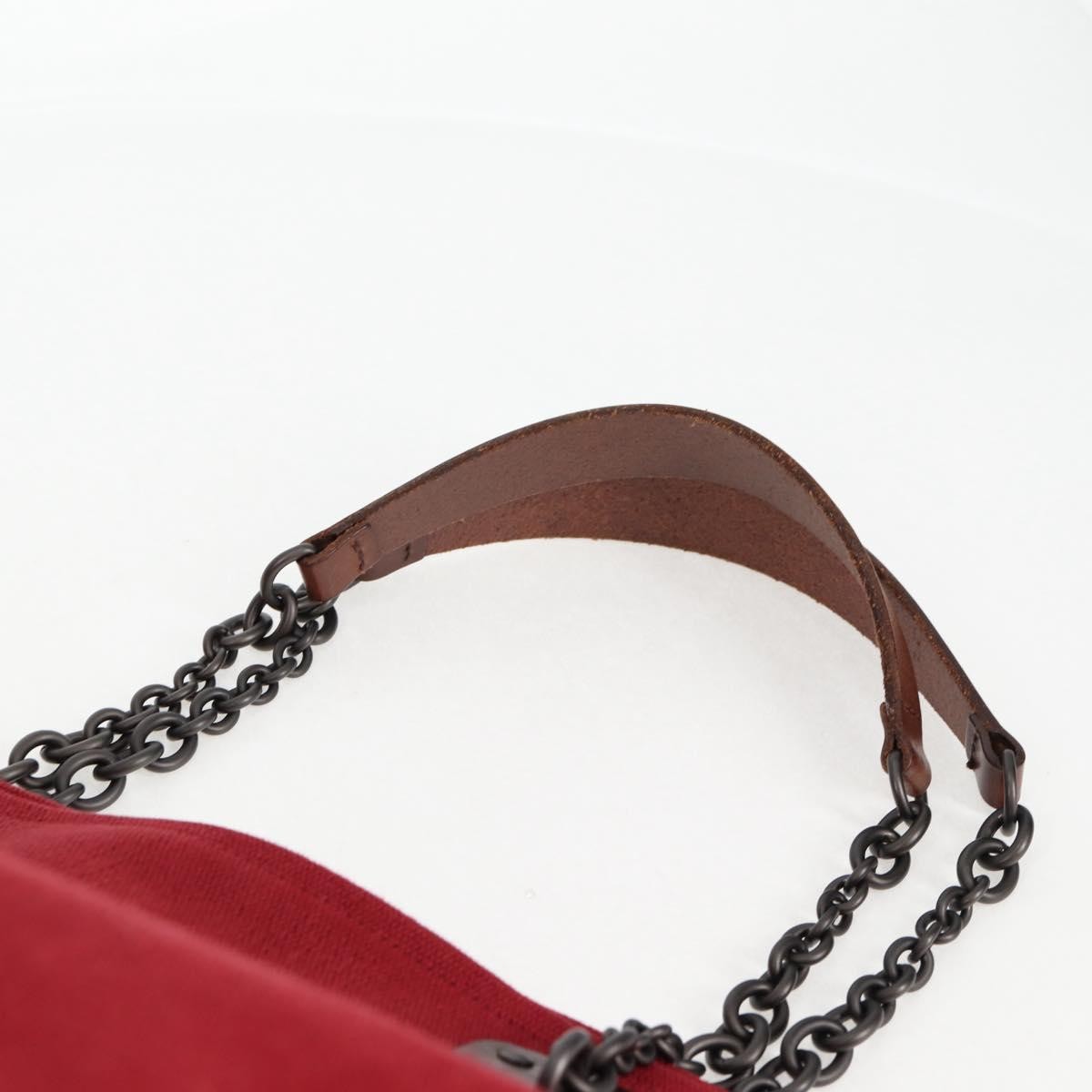 Bottega Veneta Double Chain Tote Canvas, RED, CANVAS, Tote bag