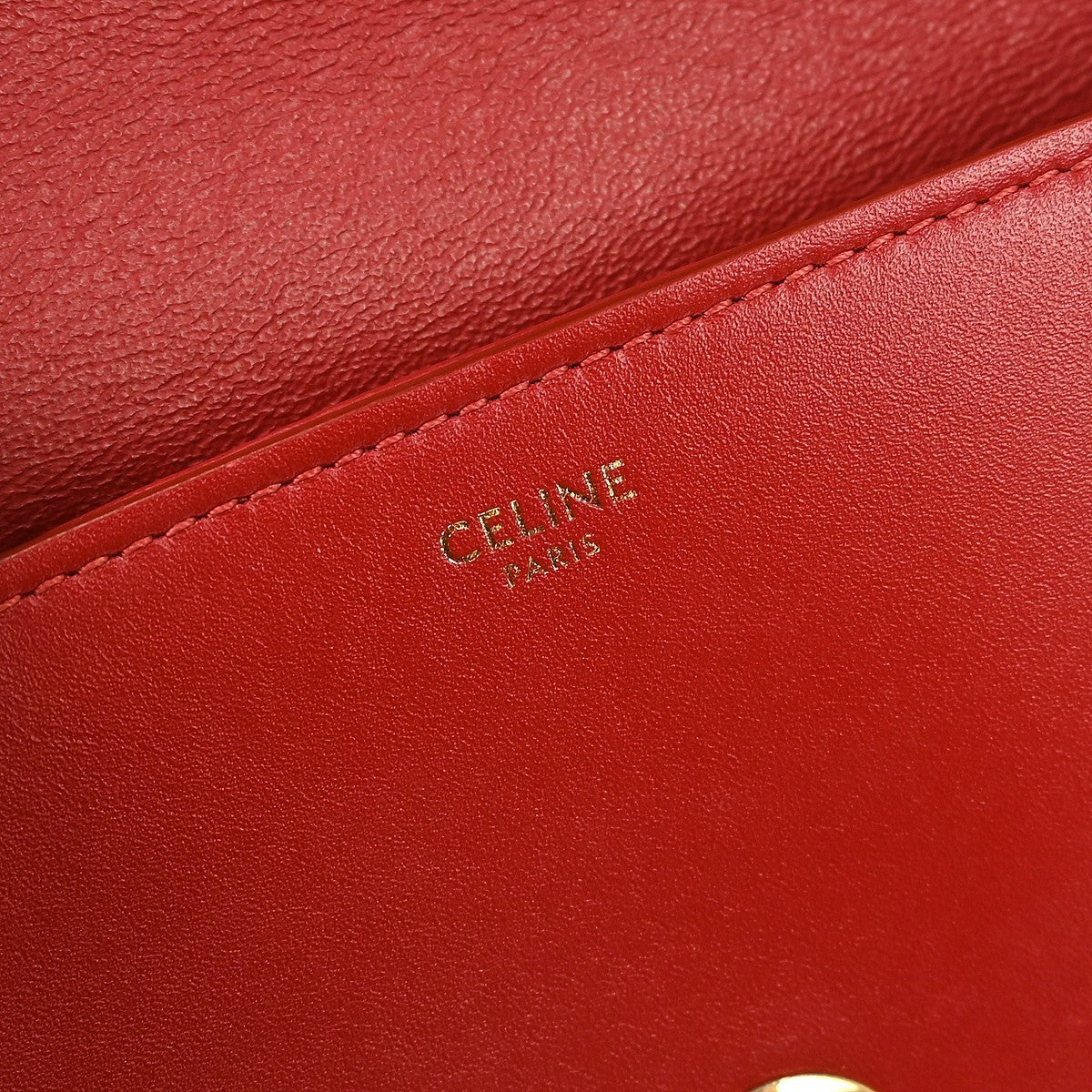 Celine Tassels Bag Leather, RED, LEATHER, Shoulder bag