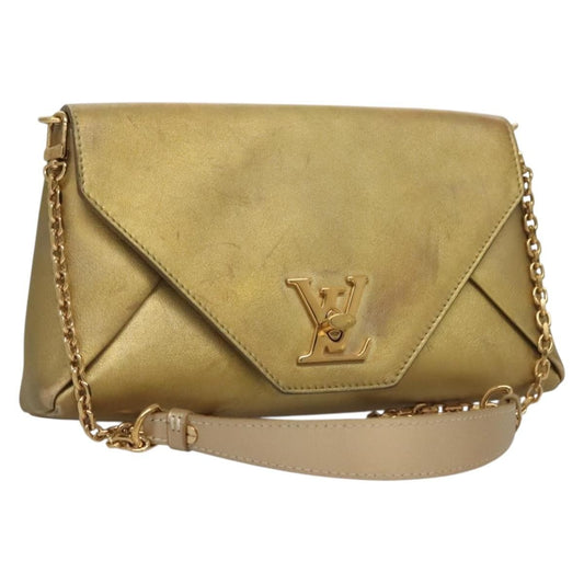 Louis Vuitton Love Note Chain Clutch Leather, GOLD, LEATHER, Clutche & pouche