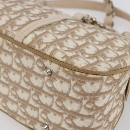 Christian Dior Vintage Trotter Romantique Zip Satchel Diorissimo Coated Canvas, BEIGE, CANVAS, Tote bag