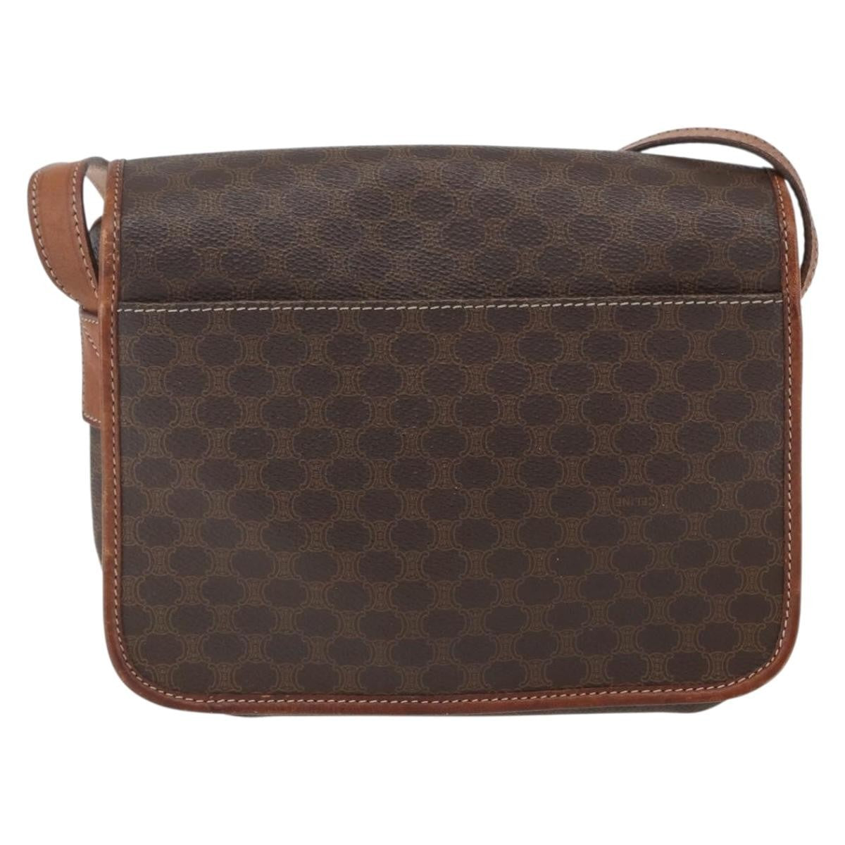 Celine Macadam Shoulder Bag PVC Leather, BROWN, PVC, Shoulder bag