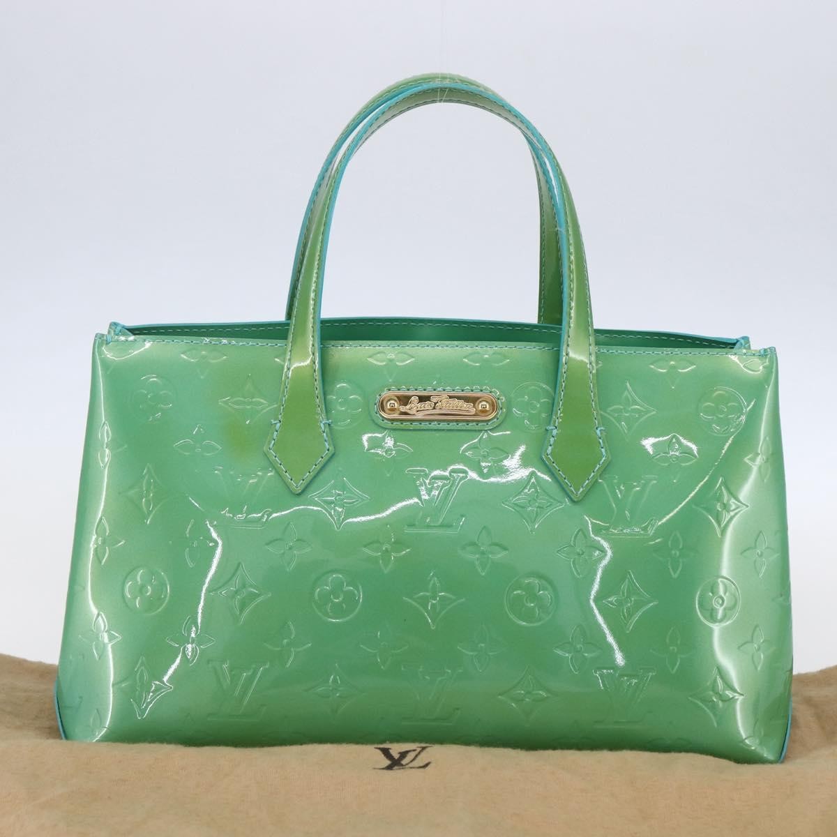 Louis Vuitton Wilshire Handbag Monogram Vernis, BLUE, PATENT_LEATHER, Handbag