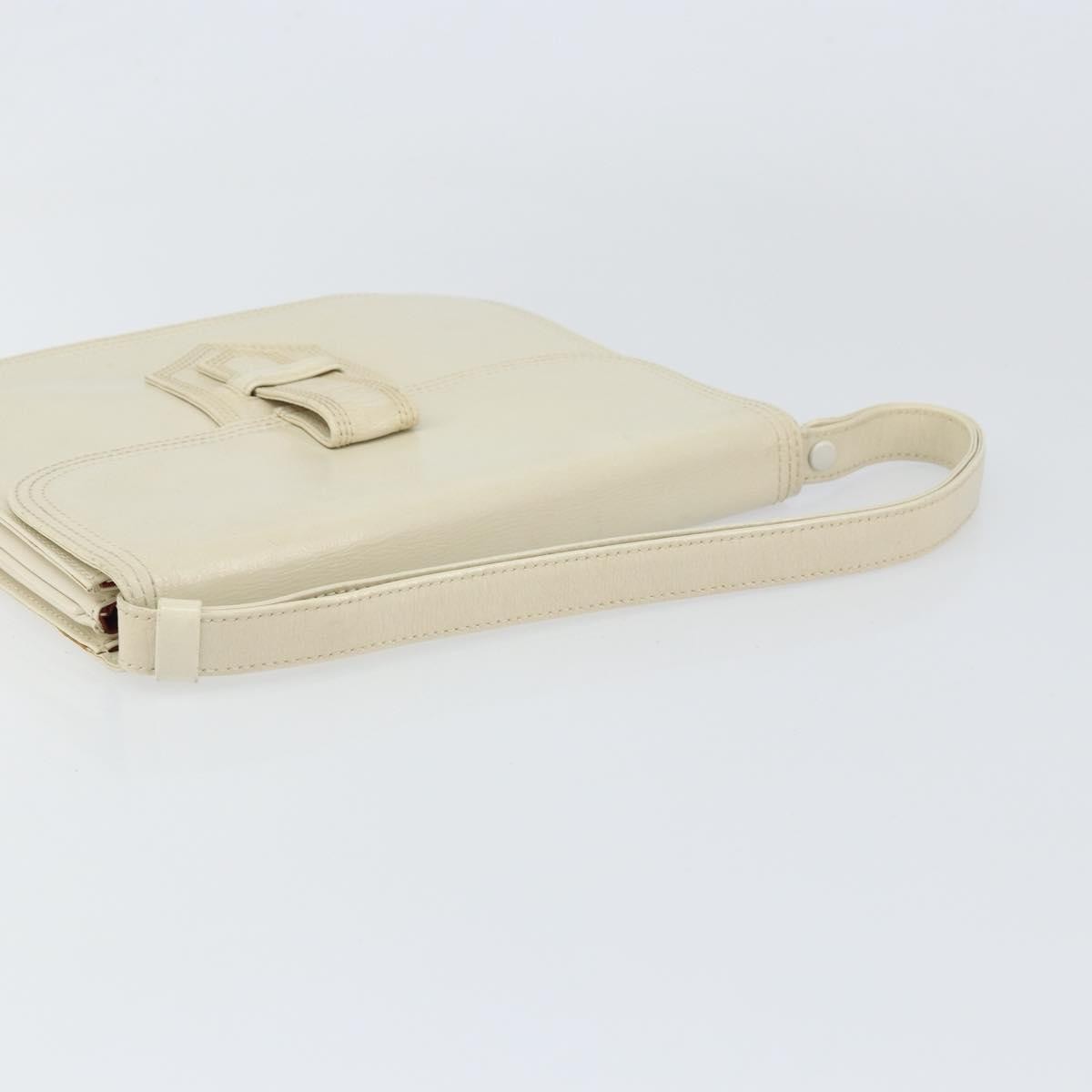 Saint Laurent Vintage Shoulder Bag Leather, WHITE, LEATHER, Shoulder bag