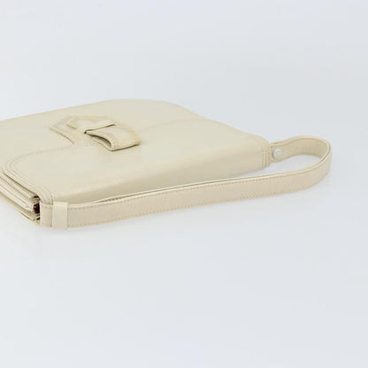 Saint Laurent Vintage Shoulder Bag Leather, WHITE, LEATHER, Shoulder bag