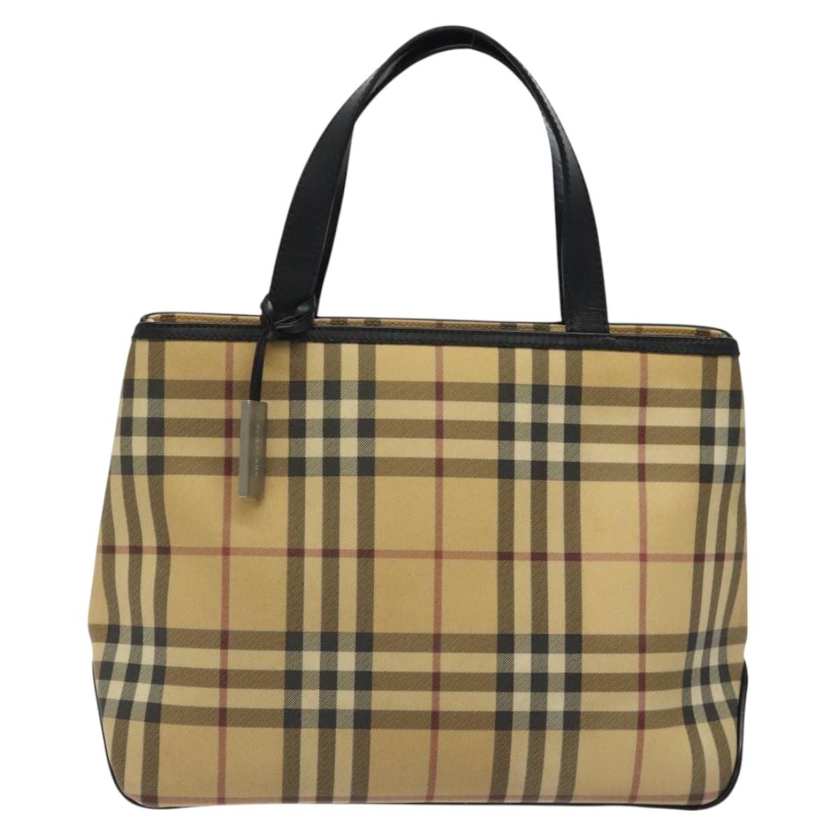 Burberry Nova Check Tote Canvas and Leather, BEIGE, CANVAS, Tote bag