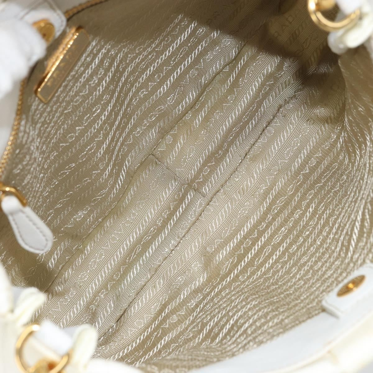 Prada Vintage Tote Tessuto with Leather, WHITE, NYLON, Tote bag