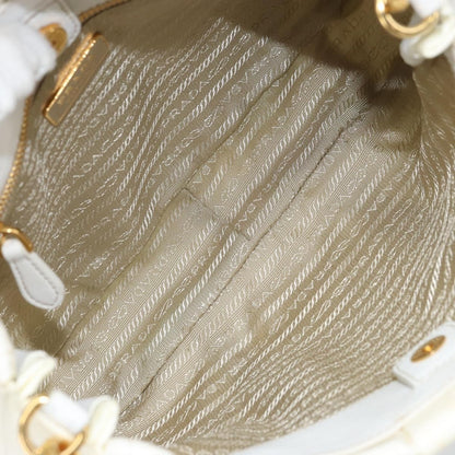 Prada Vintage Tote Tessuto with Leather, WHITE, NYLON, Tote bag