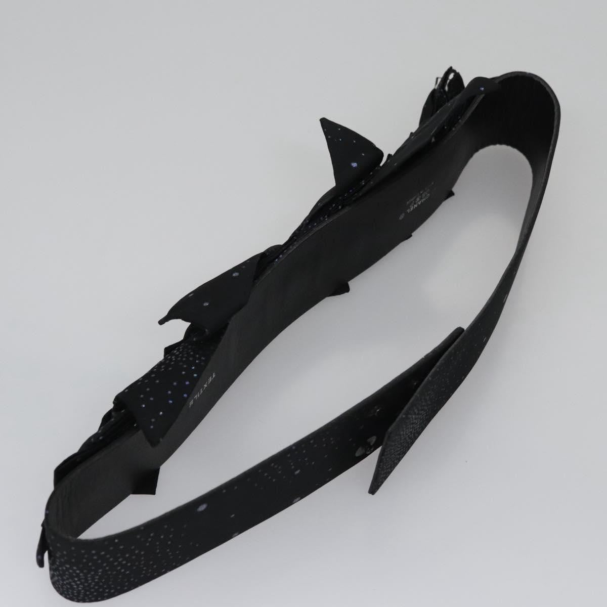 Chanel Vintage bow belt Leather, BLACK, LEATHER, Belts