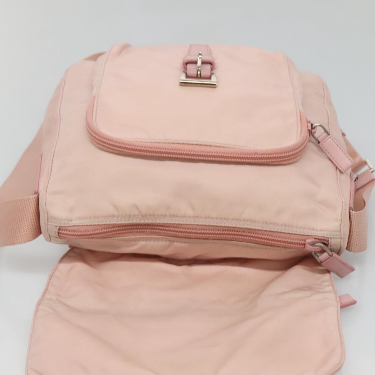 Prada Buckle Messenger Bag Tessuto, PINK, NYLON, Shoulder bag