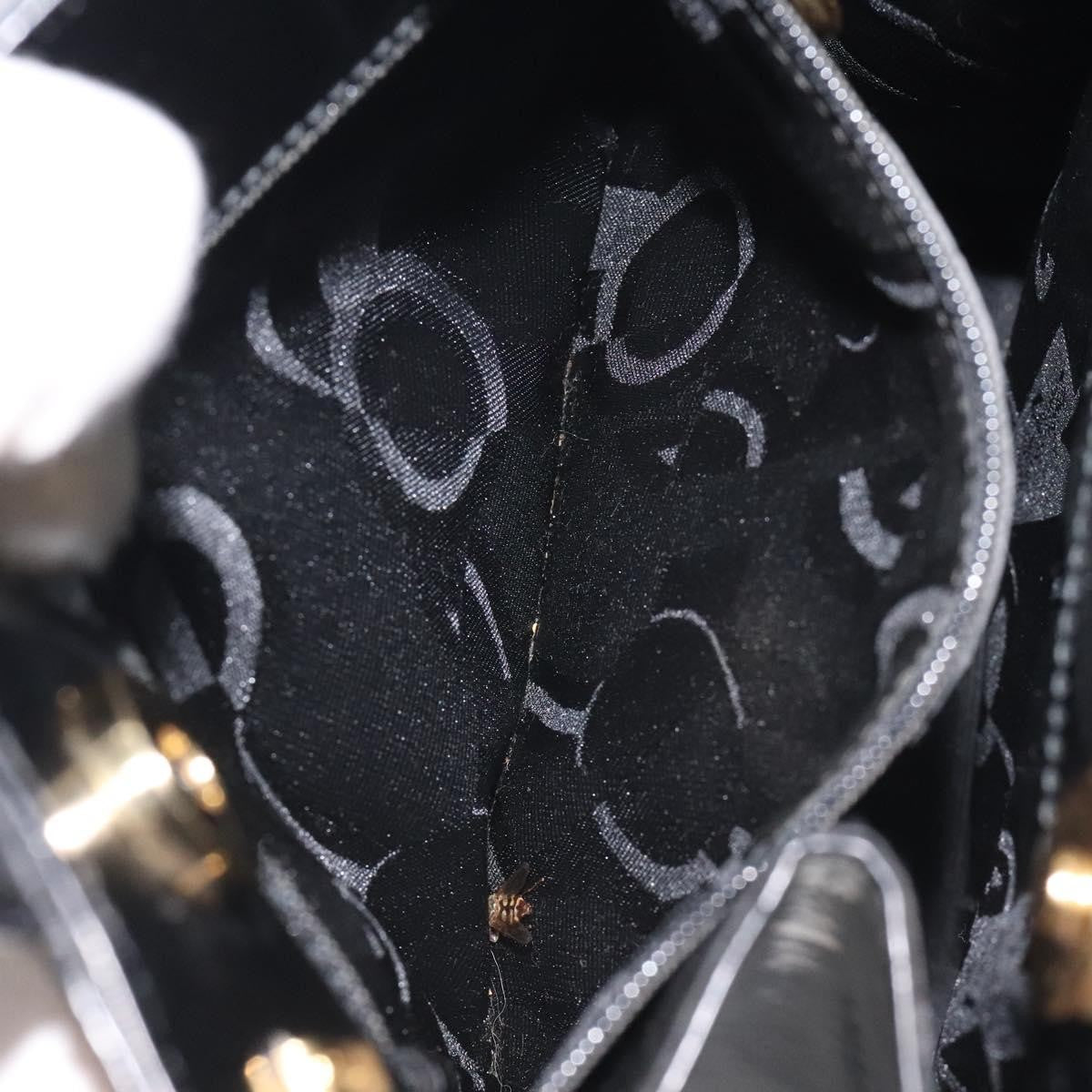 Salvatore Ferragamo Gancini handbag Patent leather, BLACK, PATENT_LEATHER, Handbag