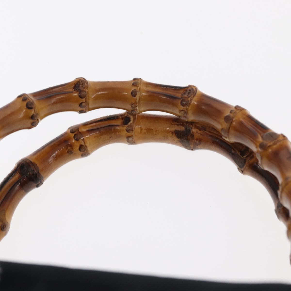 Gucci Vintage Bamboo Handle Bag Nylon, BLACK, NYLON, Handbag