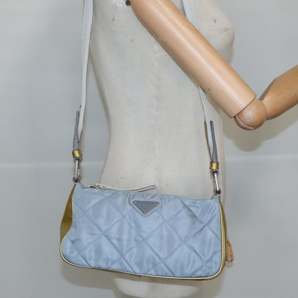 Prada Vintage Shoulder Bag Tessuto, BLUE, NYLON, Shoulder bag