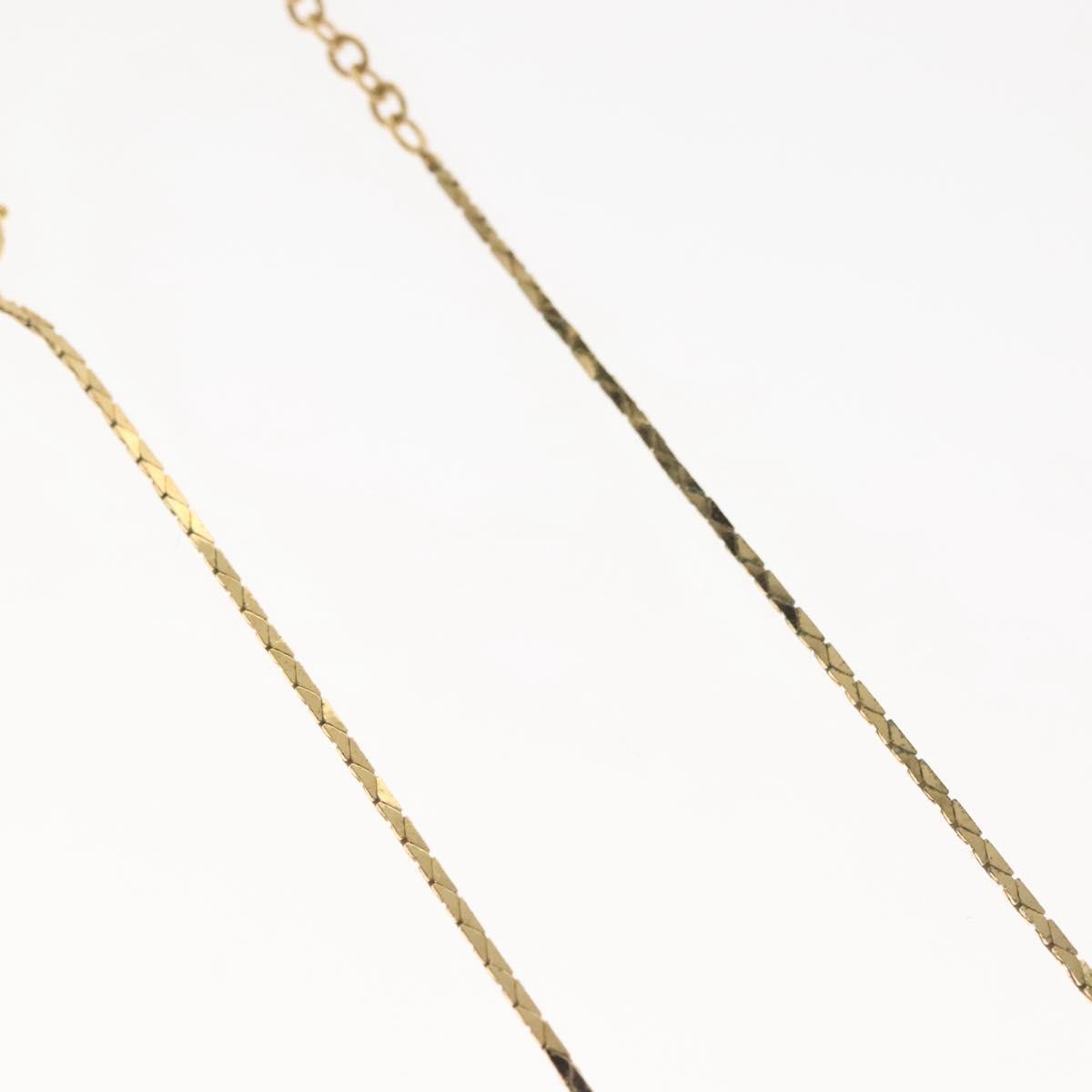 Christian Dior Logo Heart Pendant Necklace Metal with Crystal, GOLD, METAL, Necklace