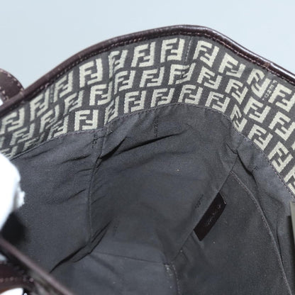 Fendi Vintage Flip Lock Tote Zucchino Canvas, BROWN, CANVAS, Tote bag