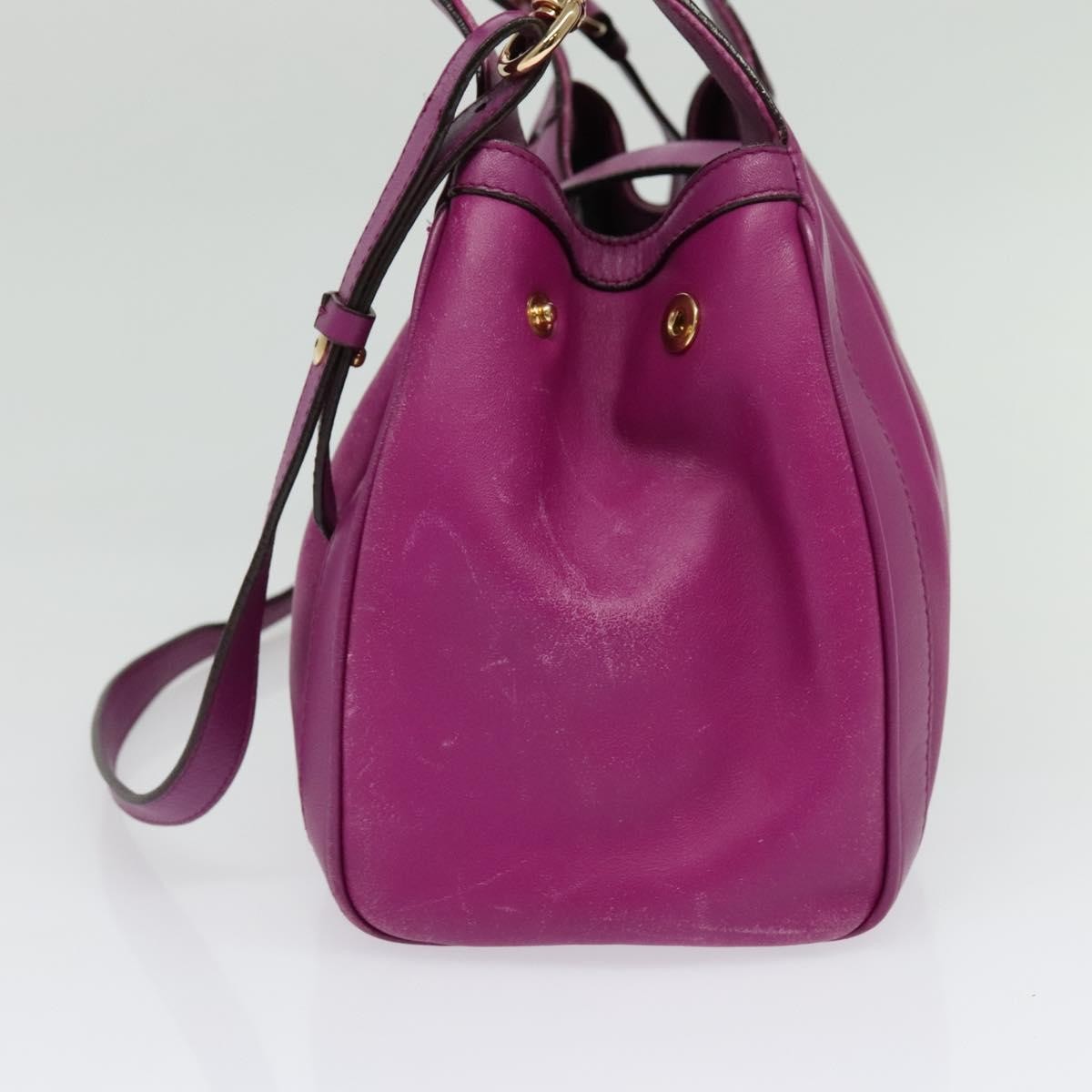 Salvatore Ferragamo Gancini handbag Leather, PURPLE, LEATHER, Handbag