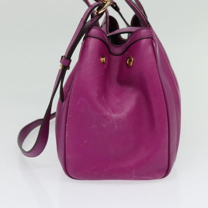 Salvatore Ferragamo Gancini handbag Leather, PURPLE, LEATHER, Handbag
