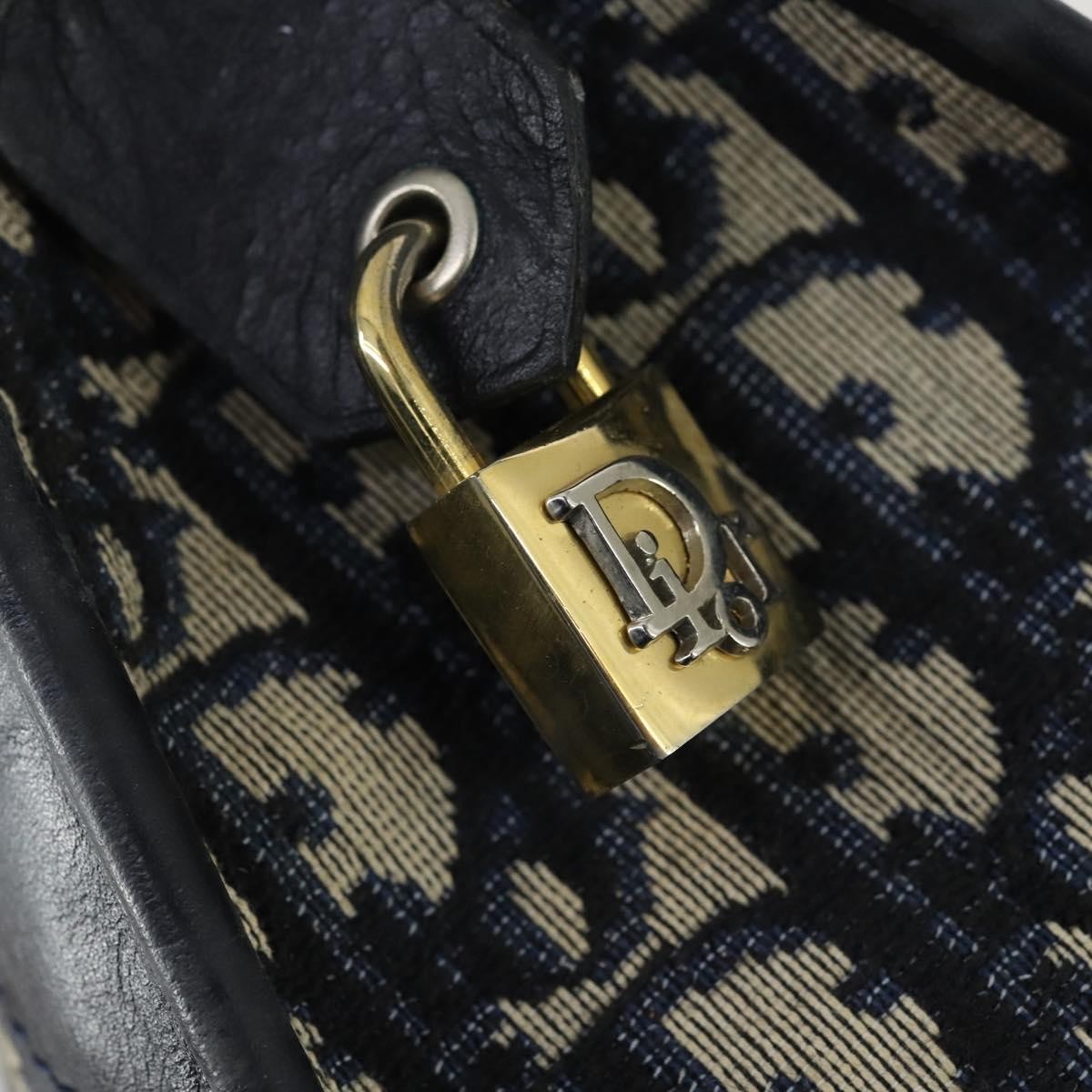 Christian Dior Vintage Trotter Boston Bag Canvas, NAVY, CANVAS, Travel bag