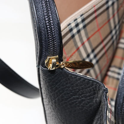 Burberry Vintage Shoulder Bag Leather, BLACK, LEATHER, Shoulder bag