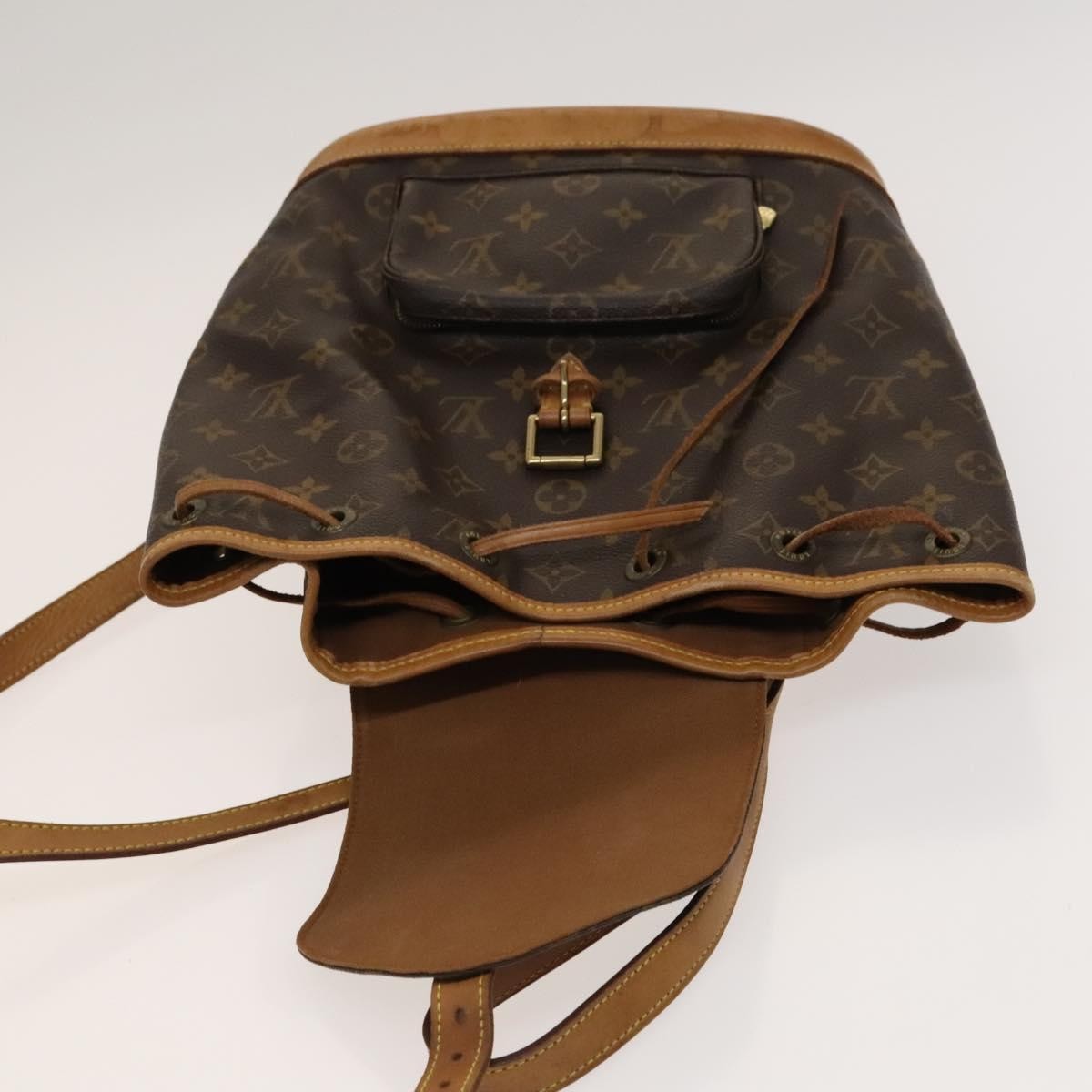 Louis Vuitton Vintage Montsouris Backpack Monogram Canvas, BROWN, CANVAS, Backpack