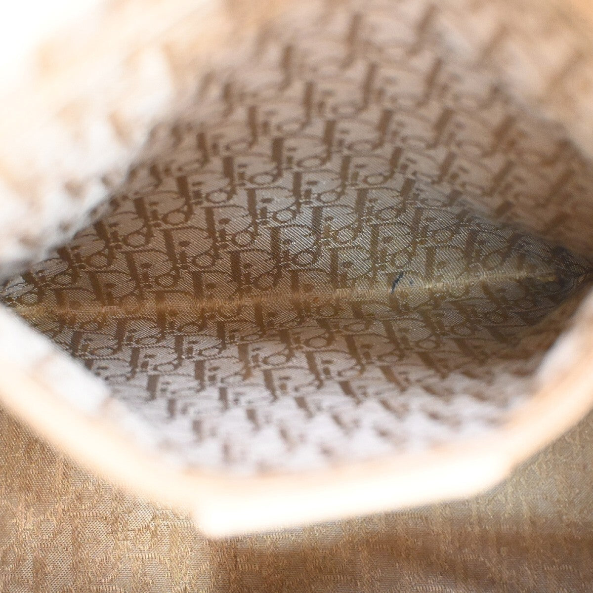 Christian Dior Lady Cannage Tote Leather, BEIGE, LEATHER, Tote bag