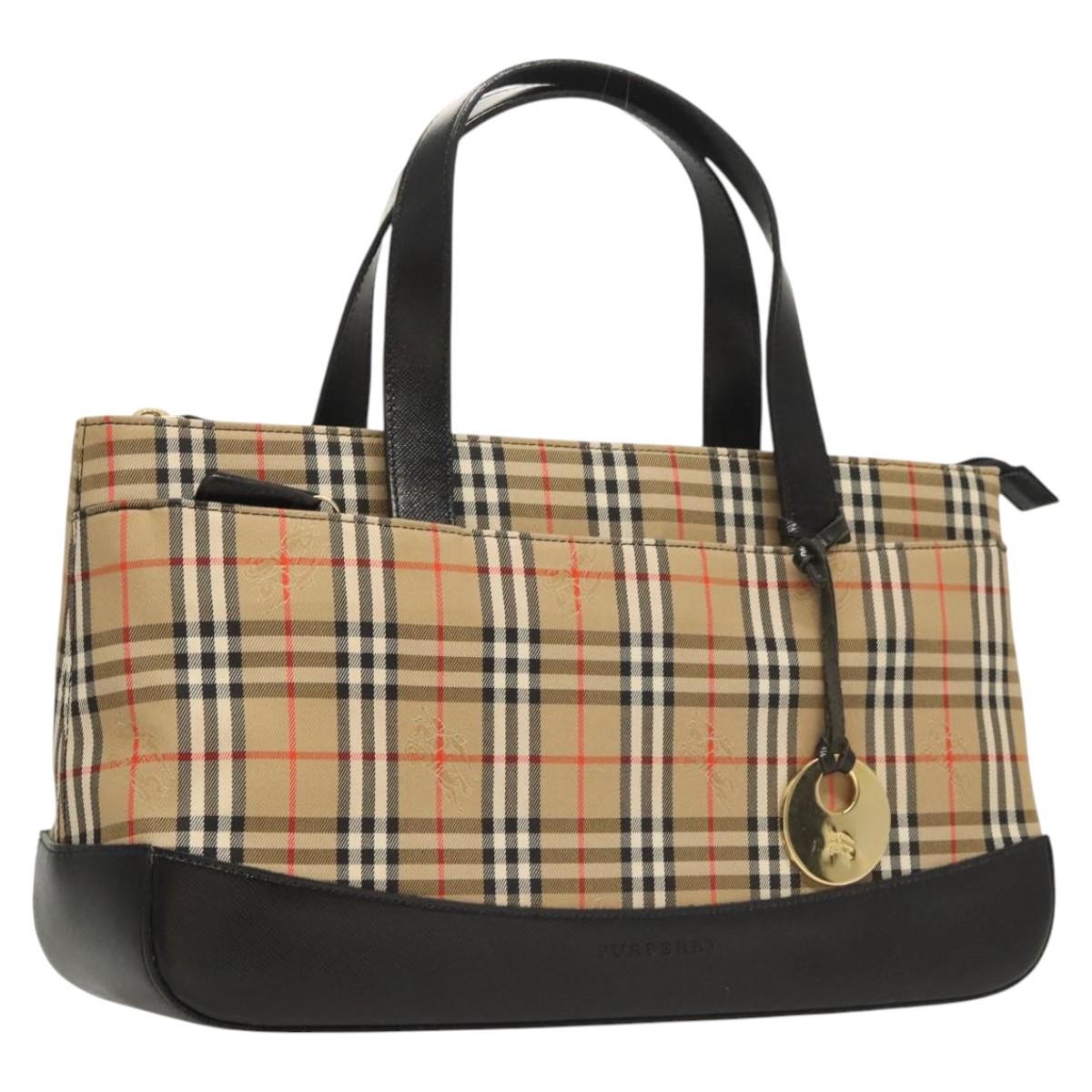 Burberry Nova Check Handbag Nova Check Canvas and leather, BEIGE, CANVAS, Handbag