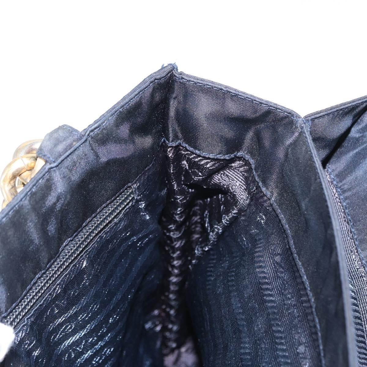 Prada Metal Handles Tote Tessuto, NAVY, NYLON, Tote bag