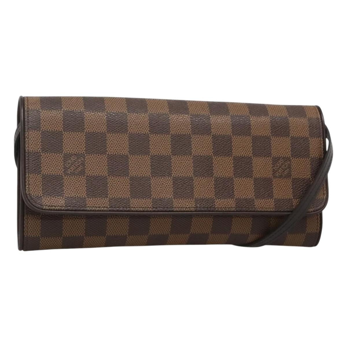 Louis Vuitton Twin Handbag Damier, BROWN, CANVAS, Handbag