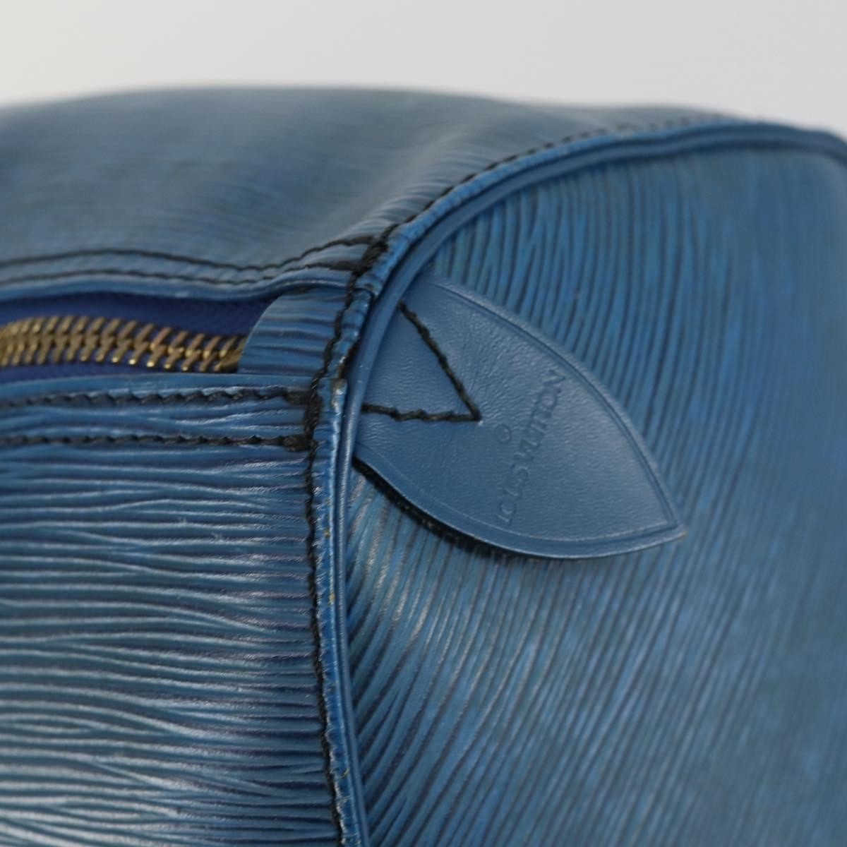 Louis Vuitton Keepall Bag Epi Leather, BLUE, LEATHER, Travel bag