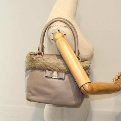 Salvatore Ferragamo Vala Handbag Leather, PINK, LEATHER, Handbag