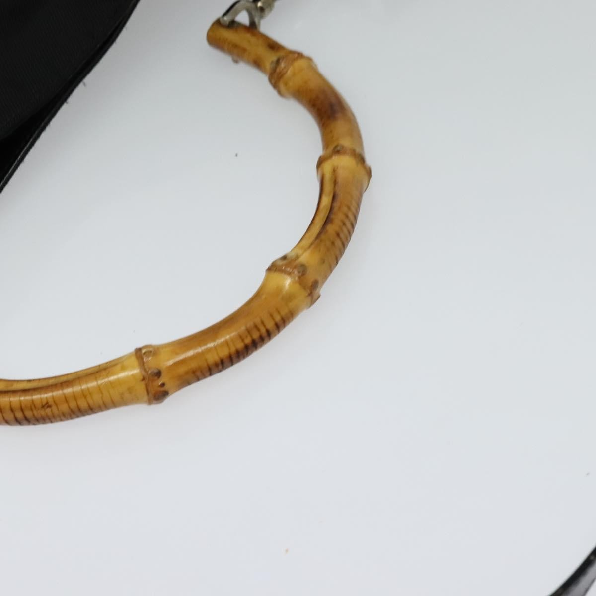 Gucci Vintage Bamboo Shoulder Bag Nylon, BLACK, NYLON, Shoulder bag