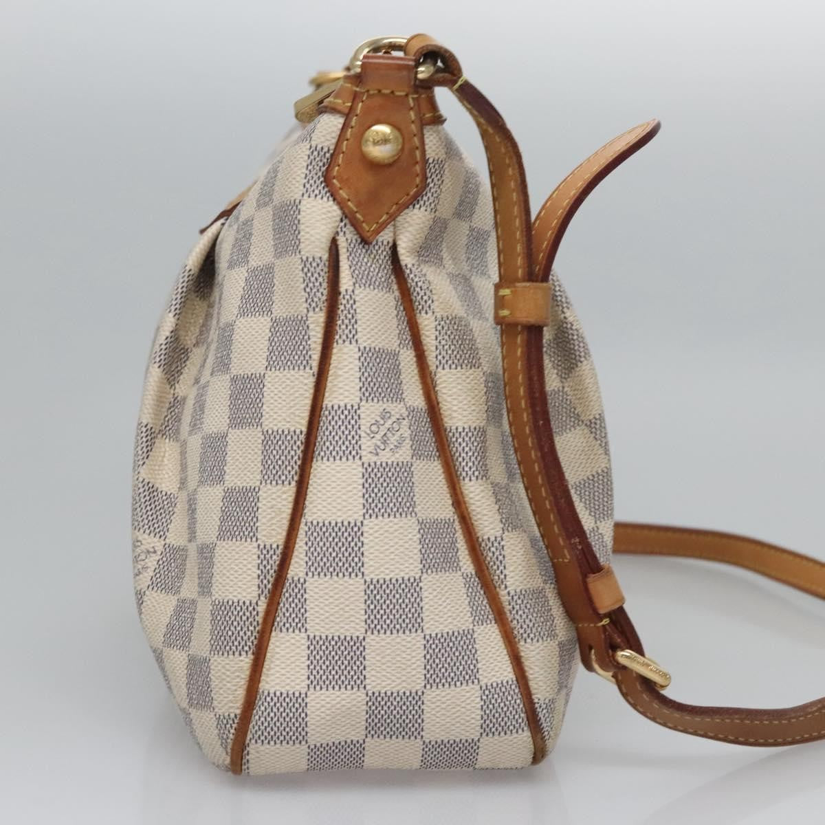 Louis Vuitton Siracusa Handbag Damier, WHITE, CANVAS, Shoulder bag