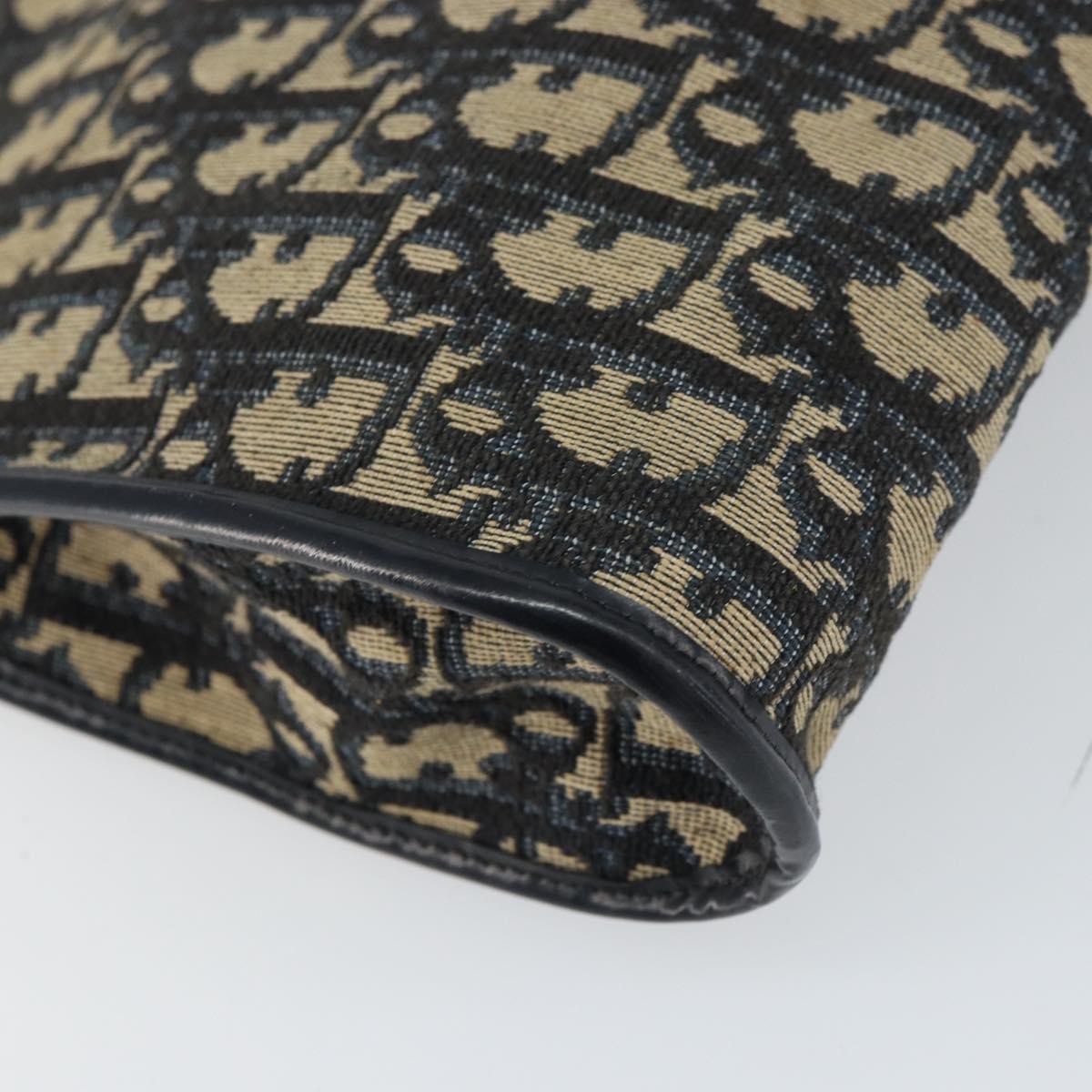 Christian Dior Vintage Trotter Shoulder Bag Canvas, NAVY, CANVAS, Shoulder bag