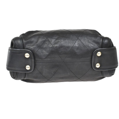 Chanel Coco Bowling Bag Quilted Leather, BLACK, LEATHER, Handbag