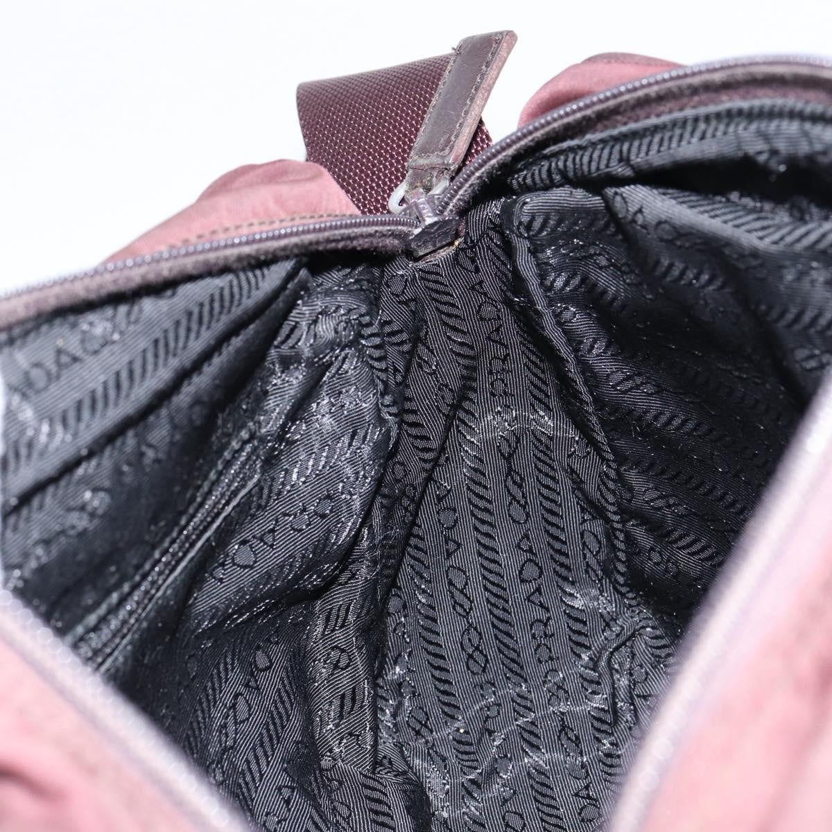 Prada Front Pocket Crossbody Bag Tessuto, BURGUNDY, NYLON, Shoulder bag