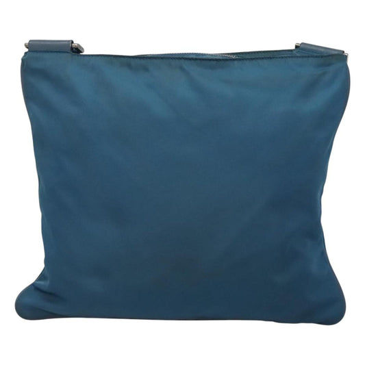 Prada Flat Messenger Bag Tessuto, BLUE, NYLON, Shoulder bag