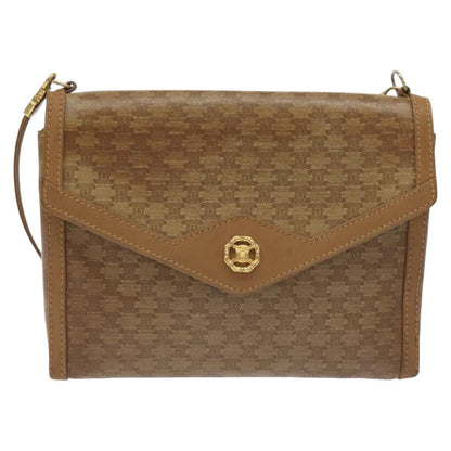 Celine Macadam Shoulder Bag Canvas, BROWN, CANVAS, Shoulder bag