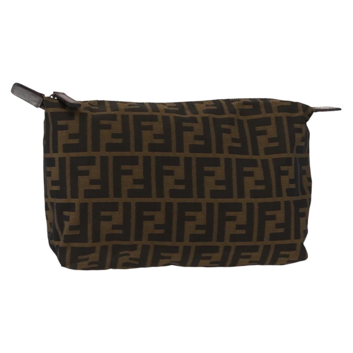 Fendi Logo Zucca Clutch PVC Leather, BLACK, CANVAS, Clutche & pouche