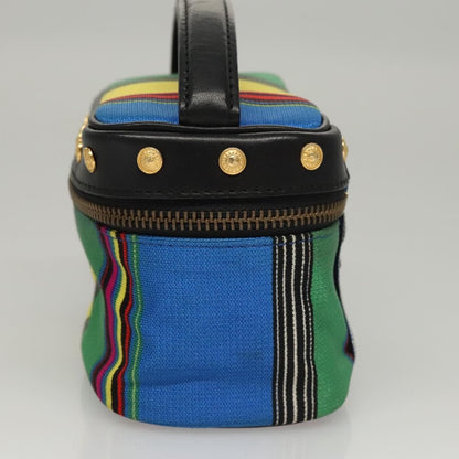 Versace Vanity Hand Bag Canvas and Leather, MULTICOLOUR, CANVAS, Clutche & pouche