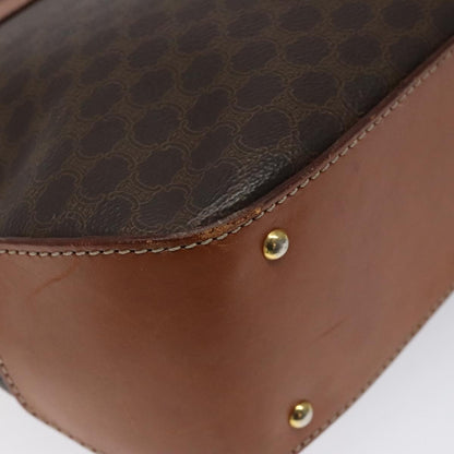 Celine Macadam Handbag Macadam with leather, BROWN, CANVAS, Handbag