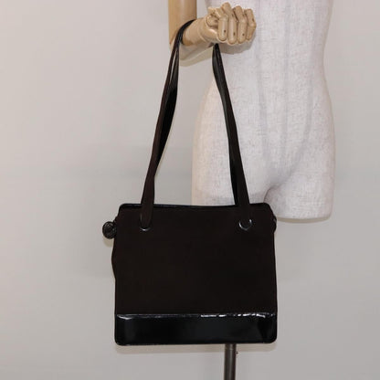 Chanel Vintage Logo Tote Suede, BROWN, SUEDE, Tote bag