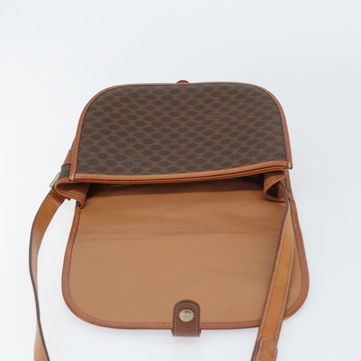 Celine Macadam Shoulder Bag PVC Leather, BROWN, PVC, Shoulder bag