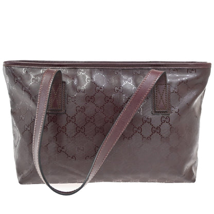 Gucci Plus Tote GG Imprime, Burgundy, PVC, Shoulder Bag