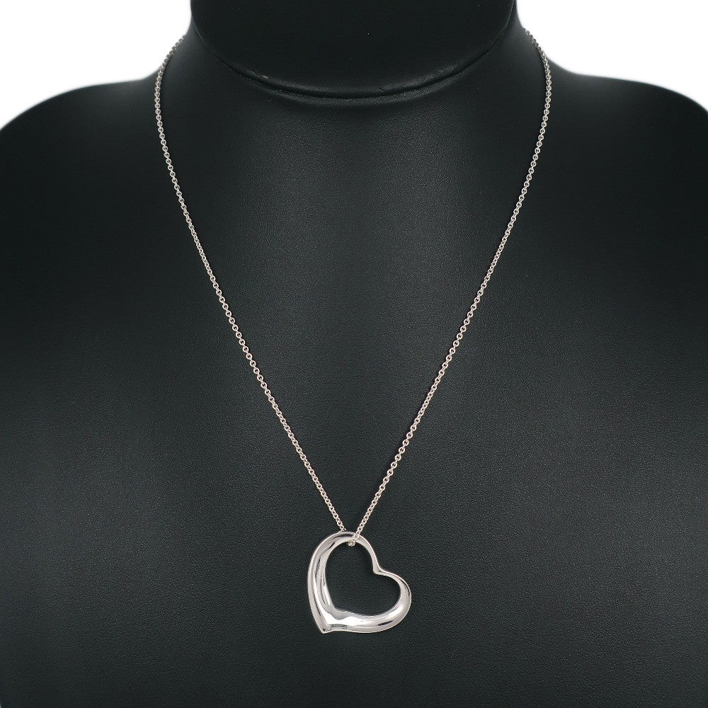 Tiffany & Co. Elsa Peretti Open Heart Pendant Necklace Sterling Silver, SILVER, SILVER, Necklace