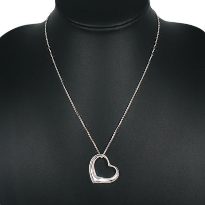 Tiffany & Co. Elsa Peretti Open Heart Pendant Necklace Sterling Silver, SILVER, SILVER, Necklace