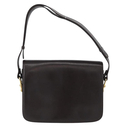 Celine Vintage Shoulder Bag Leather, BROWN, LEATHER, Shoulder bag