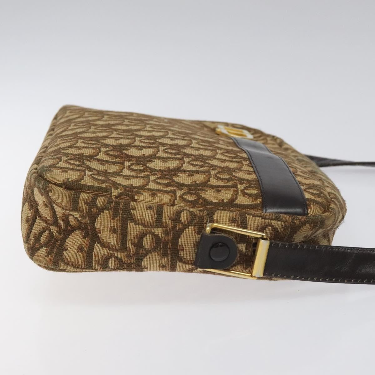 Christian Dior Vintage Trotter Shoulder Bag Canvas, BROWN, CANVAS, Shoulder bag