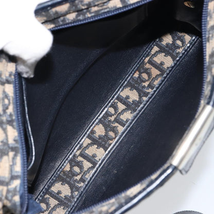 Christian Dior Vintage Trotter Shoulder Bag Canvas, NAVY, CANVAS, Shoulder bag