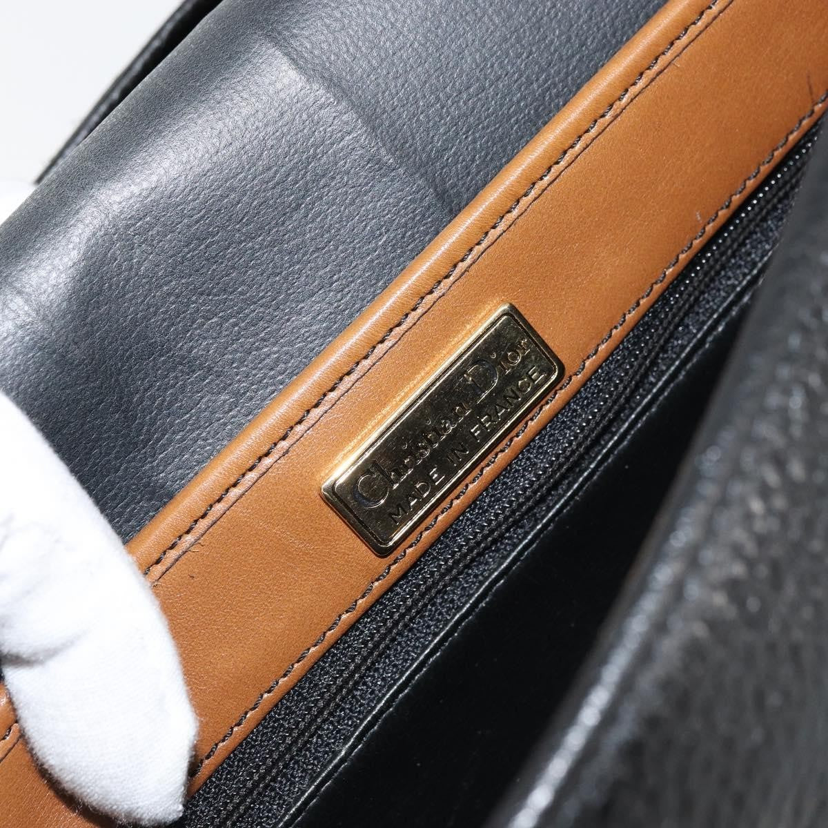 Christian Dior Flap Shoulder Bag Leather, BLACK, LEATHER, Shoulder bag